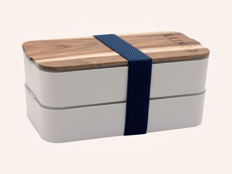 Bento + Lunch bag 11h58, Blanc / Bleu jeans