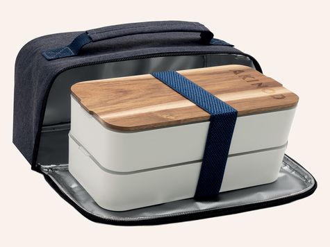Bento + Lunch bag 11h58, White / Blue jeans