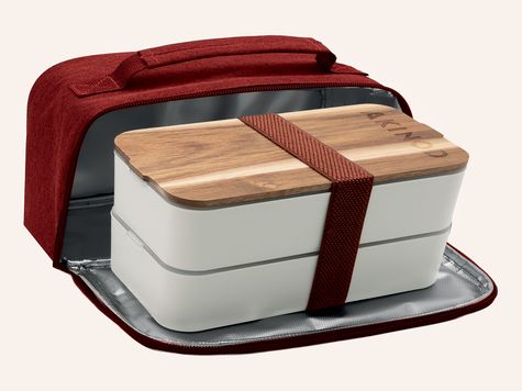 Bento + Lunch bag 11h58, Weiss / Terracotta