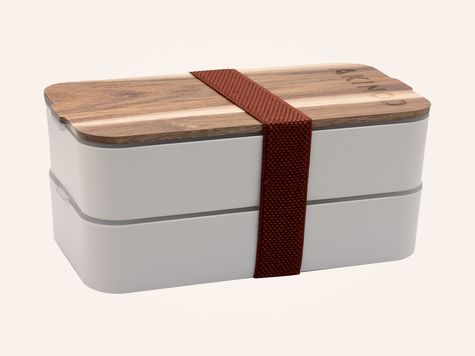 Bento + Lunch bag 11h58, White / Terracotta