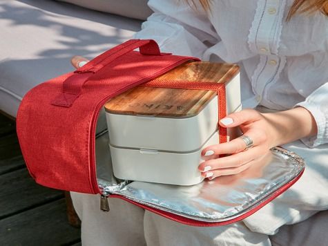 Bento + Lunch bag 11h58, Weiss / Terracotta