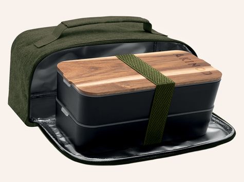 Bento + Lunch bag 11h58, Noir / Kaki