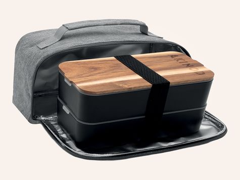 Bento + Lunch bag 11h58, Black / Heather grey